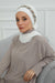 Instant Turban Chiffon Scarf Head Turbans with Unique Accessory For Women Headwear Stylish Elegant Design,HT-101 Off White-Silver