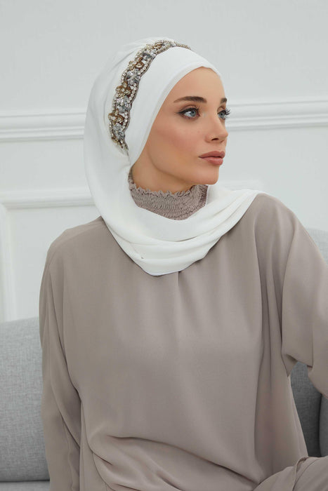 Instant Turban Chiffon Scarf Head Turbans with Unique Accessory For Women Headwear Stylish Elegant Design,HT-101