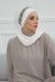 Instant Turban Chiffon Scarf Head Turbans with Unique Accessory For Women Headwear Stylish Elegant Design,HT-101 Off White-Silver