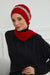 Instant Turban Chiffon Scarf Head Turbans with Unique Accessory For Women Headwear Stylish Elegant Design,HT-101 Red-Silver