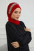 Instant Turban Chiffon Scarf Head Turbans with Unique Accessory For Women Headwear Stylish Elegant Design,HT-101 Red-Silver