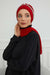 Instant Turban Chiffon Scarf Head Turbans with Unique Accessory For Women Headwear Stylish Elegant Design,HT-101 Red-Silver