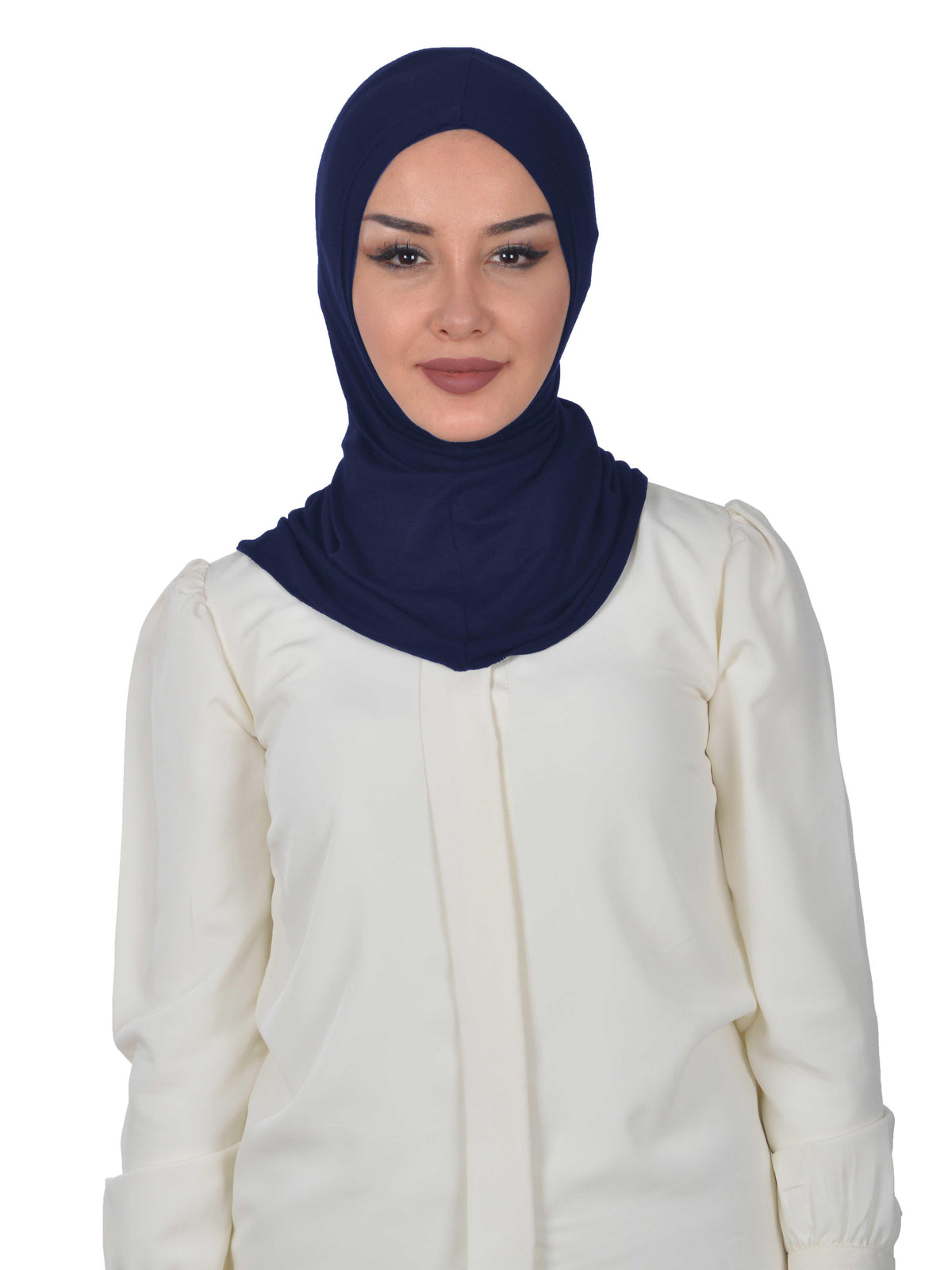 Elegant Full Head and Neck Hijab Cover, Instant Turban Inner Bonnet Head Wear, Lightweight Ninja Cap Head Wrap, Ramadan Muslim Gift,TB-1 Navy Blue