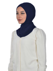 Elegant Full Head and Neck Hijab Cover, Instant Turban Inner Bonnet Head Wear, Lightweight Ninja Cap Head Wrap, Ramadan Muslim Gift,TB-1 Navy Blue