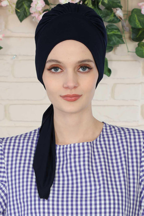 Instant Turban Cotton Head Wrap Chemo Headwear Headwrap Scarf Cancer Caps Plain Bonnet Cap,B-49