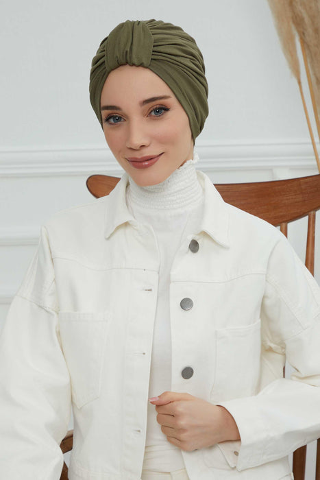 Instant Turban Cotton Head Wrap Lightweight Cancer Cap Chemo Headwear Bonnet Cap,B-68