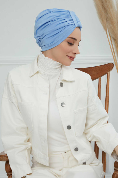 Chic Design Cotton Instant Turban Hijab for Women, Beautiful Pre-tied Turban Bonnet for Women, Trendy Fashionable Cancer Chemo Headwear,B-68