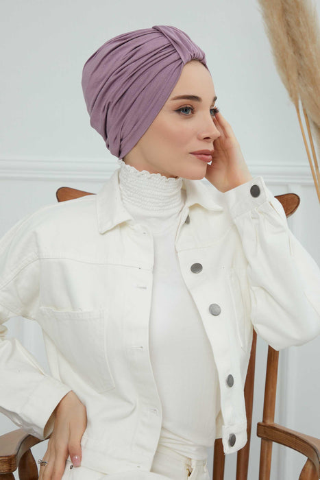 Instant Turban Cotton Head Wrap Lightweight Cancer Cap Chemo Headwear Bonnet Cap,B-68