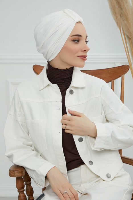 Chic Design Cotton Instant Turban Hijab for Women, Beautiful Pre-tied Turban Bonnet for Women, Trendy Fashionable Cancer Chemo Headwear,B-68