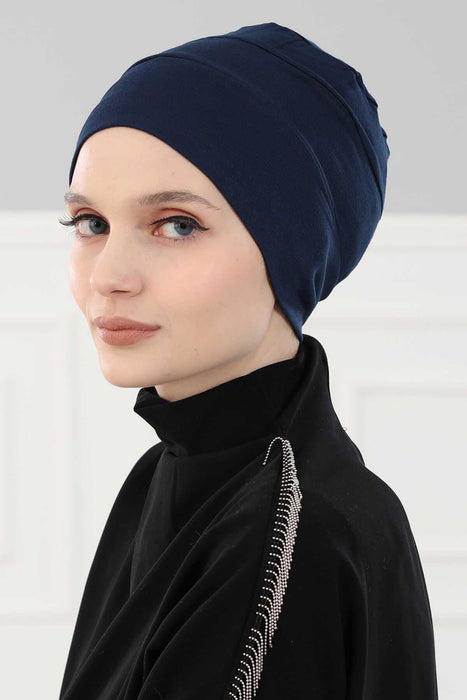Instant Turban Cotton Head Wrap Lightweight Cancer Cap Chemo Headwear Plain Bonnet Cap,B-35