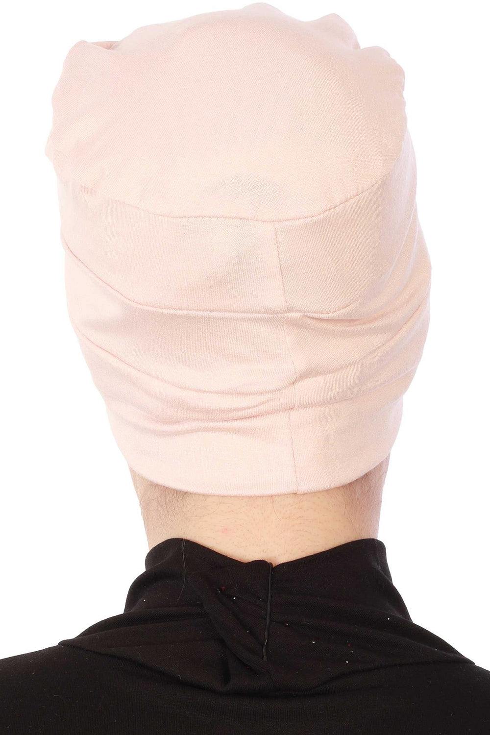 Tight Instant Turban Beanie Cap, Cotton Turban Beret for Women, Flexible and Tight Headwrap, Turban Head Covering for Cancer Patients,B-35 Powder