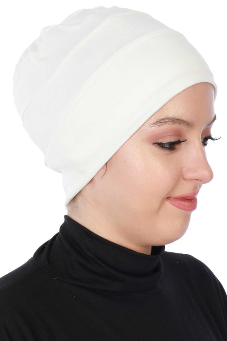 قبعة عمامة ضيقة فورية، قبعة عمامة قطنية للنساء، غطاء رأس مرن وضيق، غطاء رأس عمامة لمرضى السرطان، B-35
