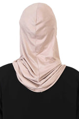 Full-Coverage Instant Turban Face Mask, Easy to Wear Inner Bonnet Ninja Cap, Balaclava Wind-Resistant Face Mask Muslim Head Cover Gift,TB-2 Mink