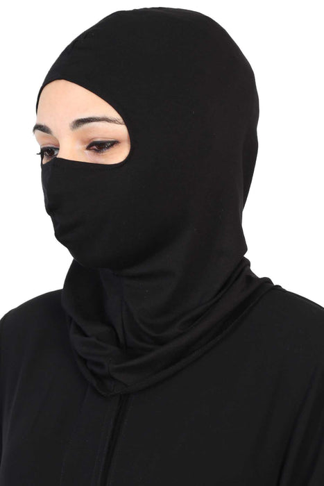 Full-Coverage Instant Turban Face Mask, Easy to Wear Inner Bonnet Ninja Cap, Balaclava Wind-Resistant Face Mask Muslim Head Cover Gift,TB-2
