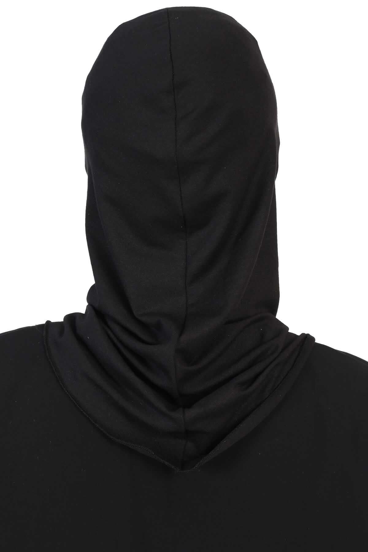 Full-Coverage Instant Turban Face Mask, Easy to Wear Inner Bonnet Ninja Cap, Balaclava Wind-Resistant Face Mask Muslim Head Cover Gift,TB-2 Black