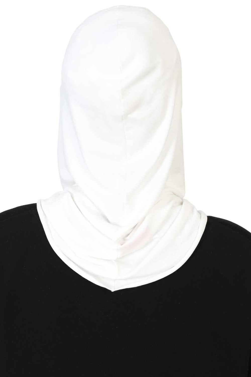 Full-Coverage Instant Turban Face Mask, Easy to Wear Inner Bonnet Ninja Cap, Balaclava Wind-Resistant Face Mask Muslim Head Cover Gift,TB-2 Ivory