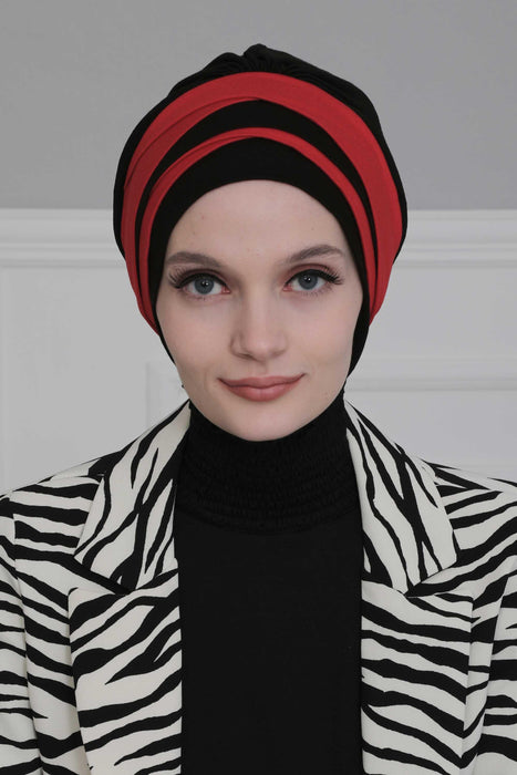 Instant Turban Cotton Multicolor Lightweight Headscarf Head Wrap Bonnet Cap for Women,B-65