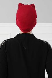 Plain Cotton Instant Turban with a Removable Big Bowtie, Chic Bonnnet Scarf Head Wrap for Women, Comfortable and Stylish Chemo Headwear,B-27 Sand Brown