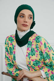 Instant Turban Cotton Scarf Head Turbans For Women Headwear Stylish Elegant Design,HT-81 Green