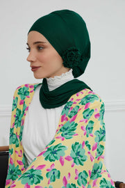 Instant Turban Cotton Scarf Head Turbans For Women Headwear Stylish Elegant Design,HT-81 Green
