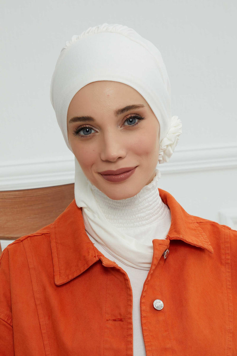 Instant Turban Cotton Scarf Head Turbans For Women Headwear Stylish Elegant Design,HT-81 Ivory