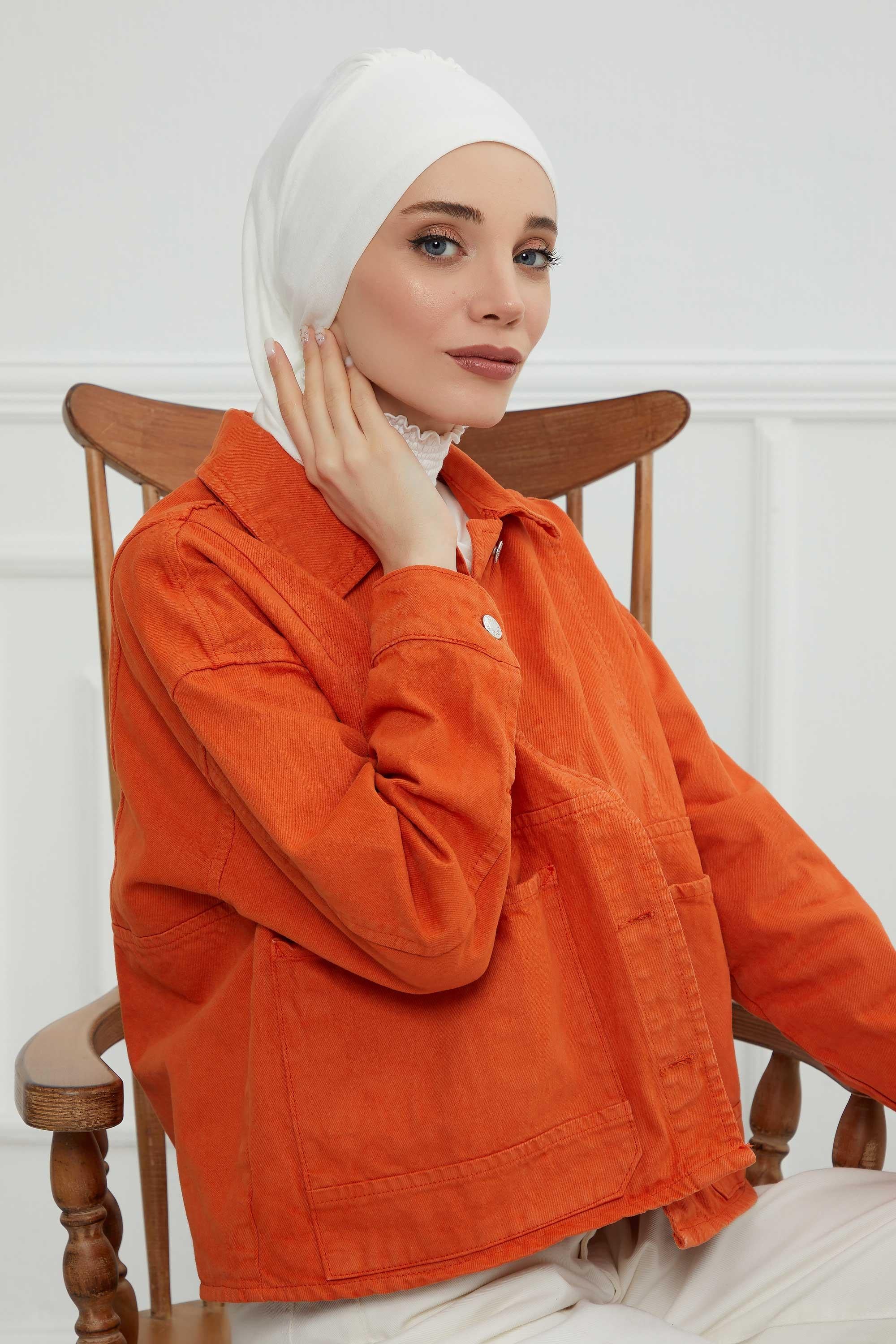 Instant Turban Cotton Scarf Head Turbans For Women Headwear Stylish Elegant Design,HT-81 Ivory