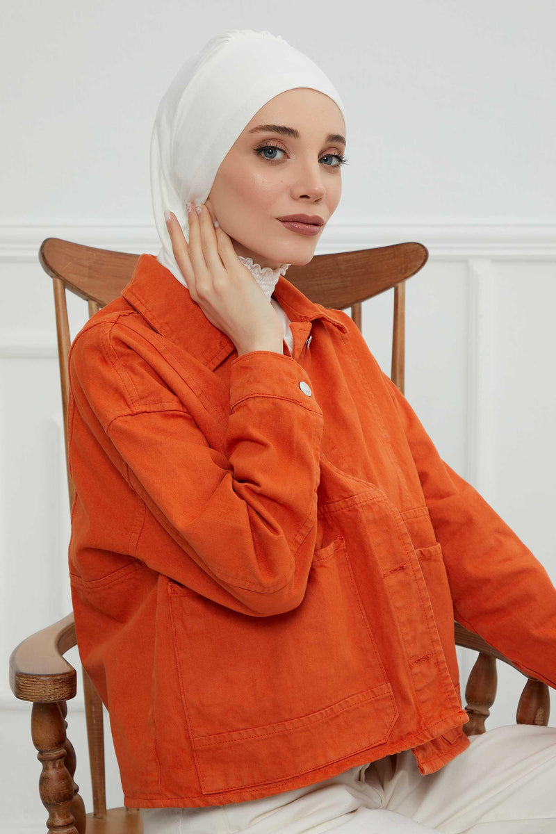 Instant Turban Cotton Scarf Head Turbans For Women Headwear Stylish Elegant Design,HT-81 Ivory