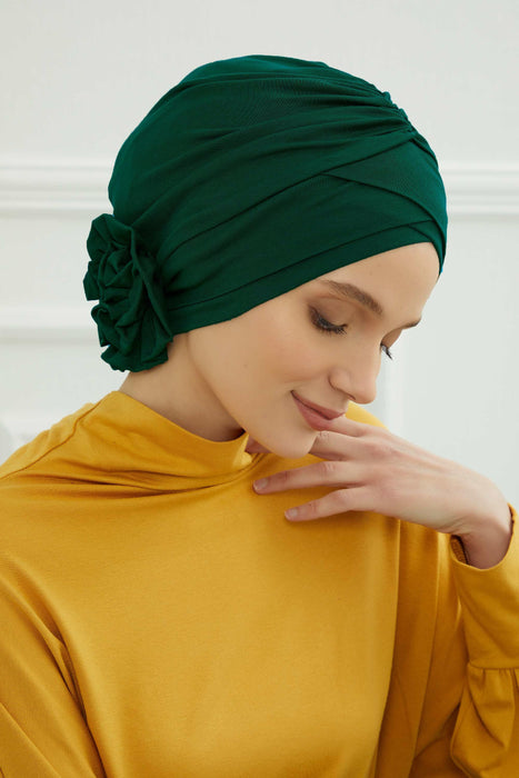 Chic Cotton Instant Turban for Women, Comfortable Lightweight Alopecia and Chemo Head Covering, Trendy Plain Head Turban for Women,B-26