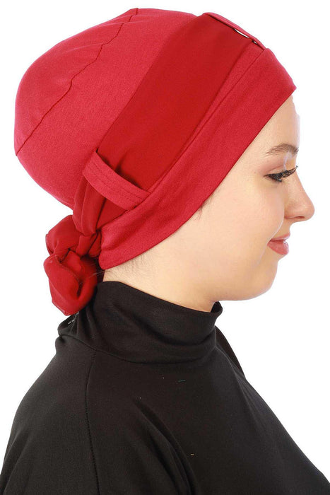 عمامة قطنية فورية مع شريط شيفون، قبعة عمامة خفيفة الوزن متعددة الألوان مربوطة مسبقًا للنساء، عمامة أنيقة بحزام للحجاب، B-36