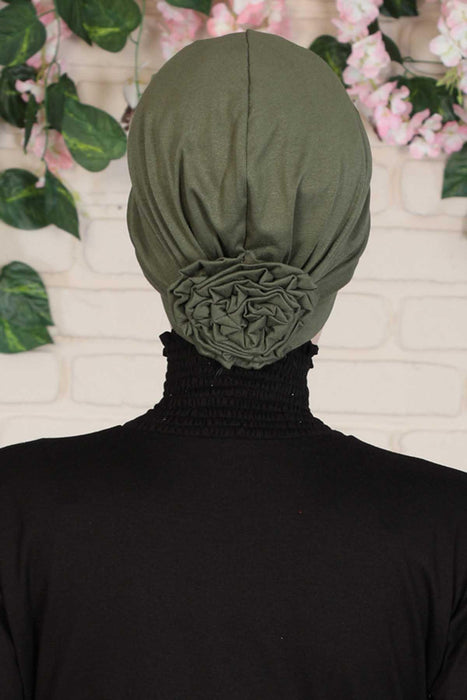 Elastic Easy Wrap Instant Turban Bonnet Cap for Women, Fashionable Single Colour Pre-Tied Turban Hijab, Cotton Elastic Chemo Headwear,B-53