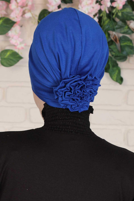 Elastic Easy Wrap Instant Turban Bonnet Cap for Women, Fashionable Single Colour Pre-Tied Turban Hijab, Cotton Elastic Chemo Headwear,B-53