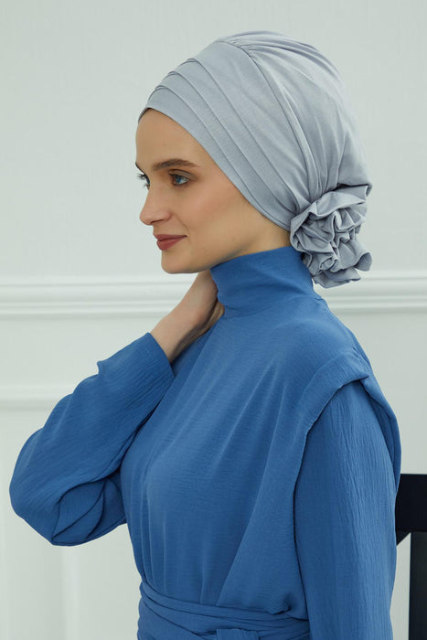 Instant Turban Cotton Scarf Head Wrap With Crosswise Combed Style,B-14