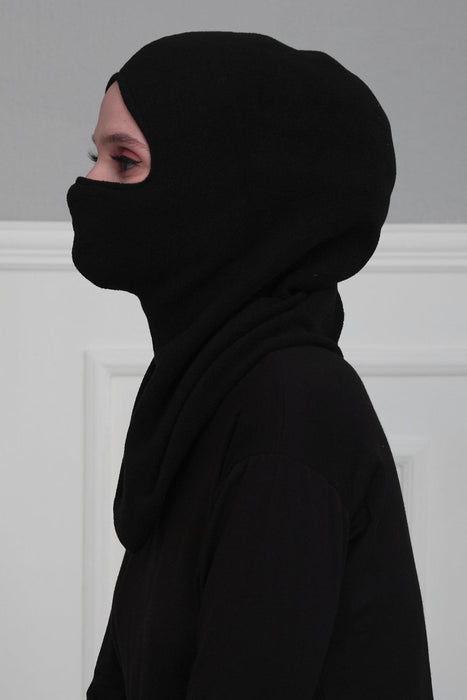 Instant Turban Fleece Lightweight Inner Bonnet Ninja Cap, Slip on Hijab, Balaclava Wind-Resistant Face Mask,TB-2P