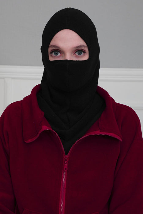 Instant Turban Fleece Lightweight Inner Bonnet Ninja Cap, Slip on Hijab, Balaclava Wind-Resistant Face Mask,TB-2P