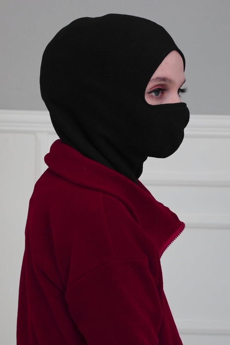 Instant Turban Fleece Lightweight Inner Bonnet Ninja Cap, Slip on Hijab, Balaclava Wind-Resistant Face Mask,TB-2P