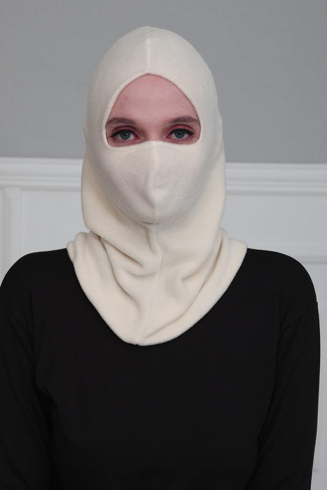 Instant Turban Fleece Lightweight Inner Bonnet Ninja Cap, Slip on Hijab, Balaclava Wind-Resistant Face Mask,TB-2P