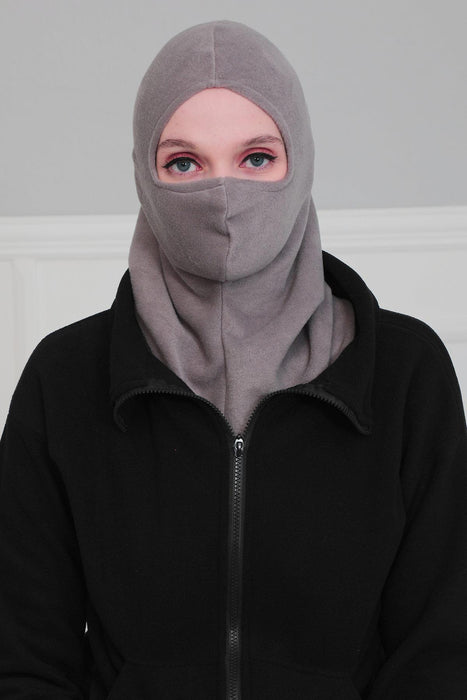 Instant Turban Fleece Lightweight Inner Bonnet Ninja Cap, Slip on Hijab, Balaclava Wind-Resistant Face Mask,TB-2P