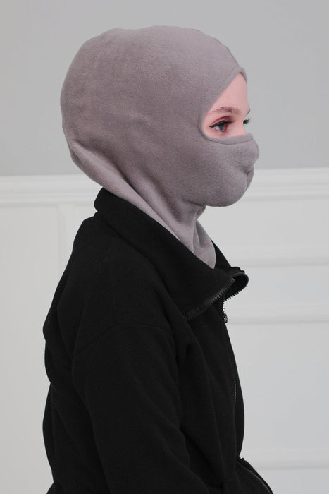 Instant Turban Fleece Lightweight Inner Bonnet Ninja Cap, Slip on Hijab, Balaclava Wind-Resistant Face Mask,TB-2P