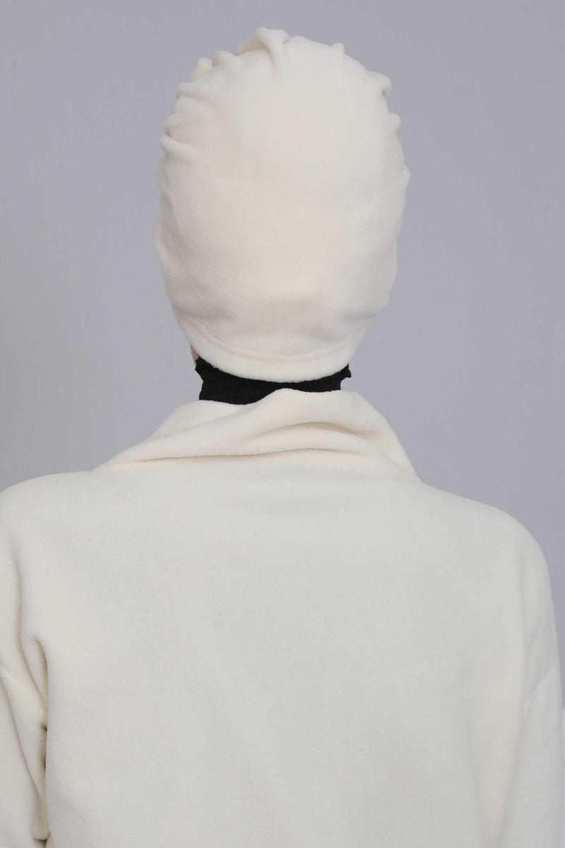 Instant Turban Fleece Removable Big Bowtie Scarf Head Wrap Chemo Headwear Bonnet Cap for Women,B-27P