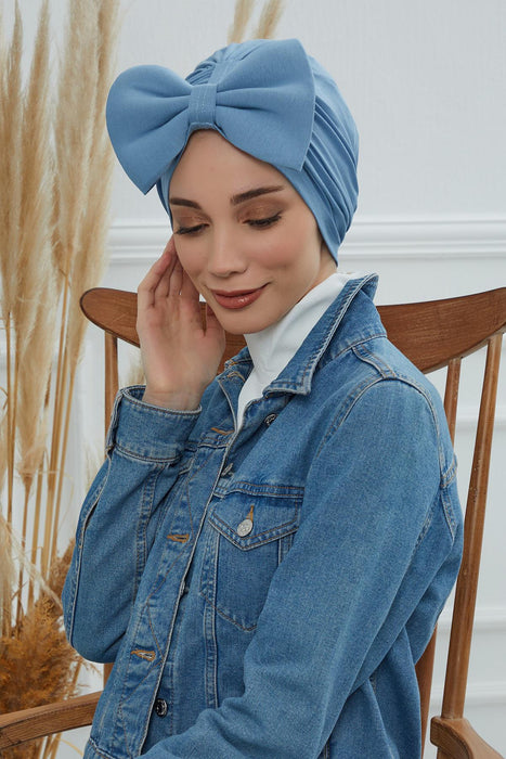 حجاب عمامة فوري قابل للتمدد بعقدة على شكل فيونكة للنساء، غطاء رأس فوري للملابس العصرية العصرية، قبعة بونيه كبيرة مربوطة مسبقًا، أغطية رأس كيميائية، B-11