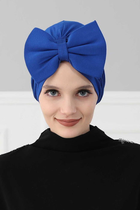 Instant Turban for Women Cotton Head Wrap Lightweight Head Scarf Big Bowtie Bonnet Cap,B-11