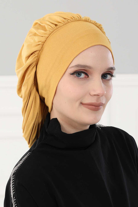 عمامة قطنية أنيقة للنساء، غطاء رأس سادة، قبعة صغيرة عصرية ناعمة للمناسبات اليومية، غطاء رأس مريح للعلاج الكيميائي، B-25