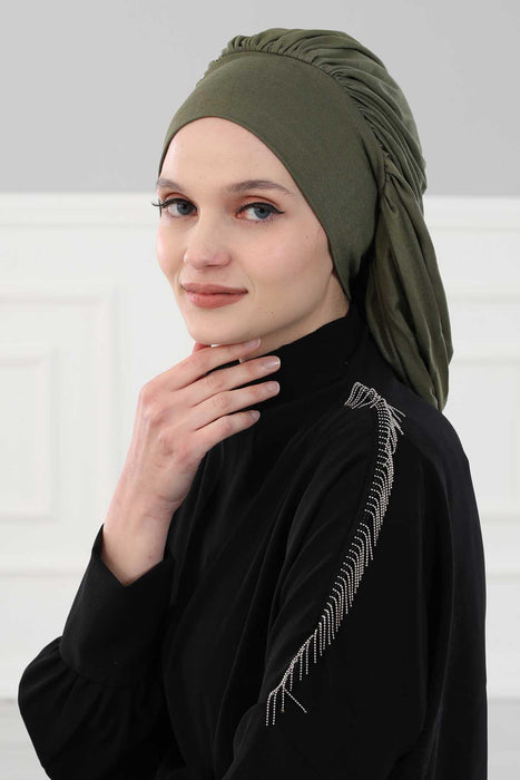 Stylish Cotton Instant Turban For Women Plain Head Wrap, Trendy Soft Beanie Hat for Daily Occasions, Comfortable Chemo Headwear,B-25