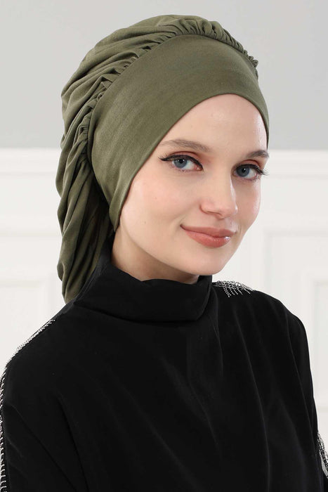 Stylish Cotton Instant Turban For Women Plain Head Wrap, Trendy Soft Beanie Hat for Daily Occasions, Comfortable Chemo Headwear,B-25
