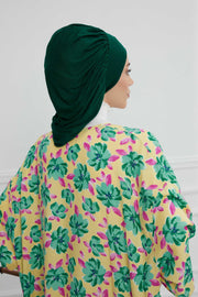 Stylish Cotton Instant Turban For Women Plain Head Wrap, Trendy Soft Beanie Hat for Daily Occasions, Comfortable Chemo Headwear,B-25 Green