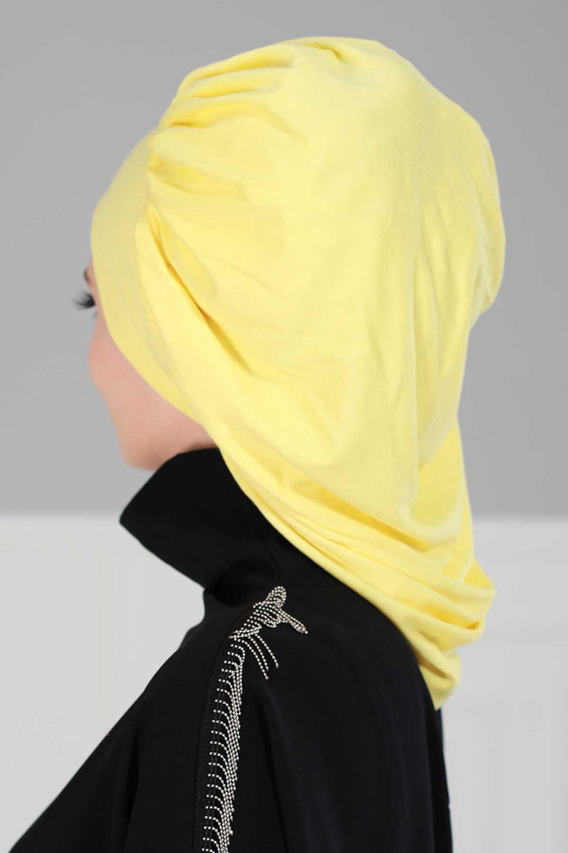 Stylish Cotton Instant Turban For Women Plain Head Wrap, Trendy Soft Beanie Hat for Daily Occasions, Comfortable Chemo Headwear,B-25 Green