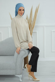 Stylish Cotton Instant Turban For Women Plain Head Wrap, Trendy Soft Beanie Hat for Daily Occasions, Comfortable Chemo Headwear,B-25 Blue