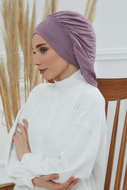 Stylish Cotton Instant Turban For Women Plain Head Wrap, Trendy Soft Beanie Hat for Daily Occasions, Comfortable Chemo Headwear,B-25 Blue