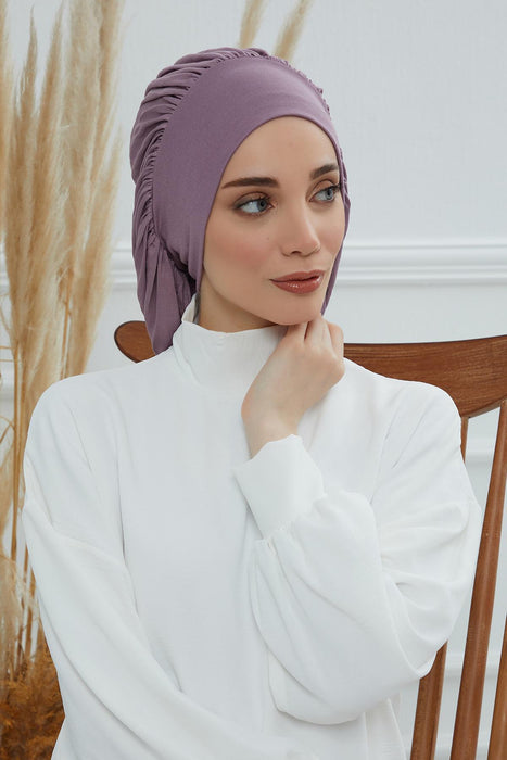 Stylish Cotton Instant Turban For Women Plain Head Wrap, Trendy Soft Beanie Hat for Daily Occasions, Comfortable Chemo Headwear,B-25