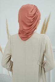 Stylish Cotton Instant Turban For Women Plain Head Wrap, Trendy Soft Beanie Hat for Daily Occasions, Comfortable Chemo Headwear,B-25 Blue